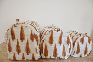 Pine Handblock Vanity Bags - Set of 3