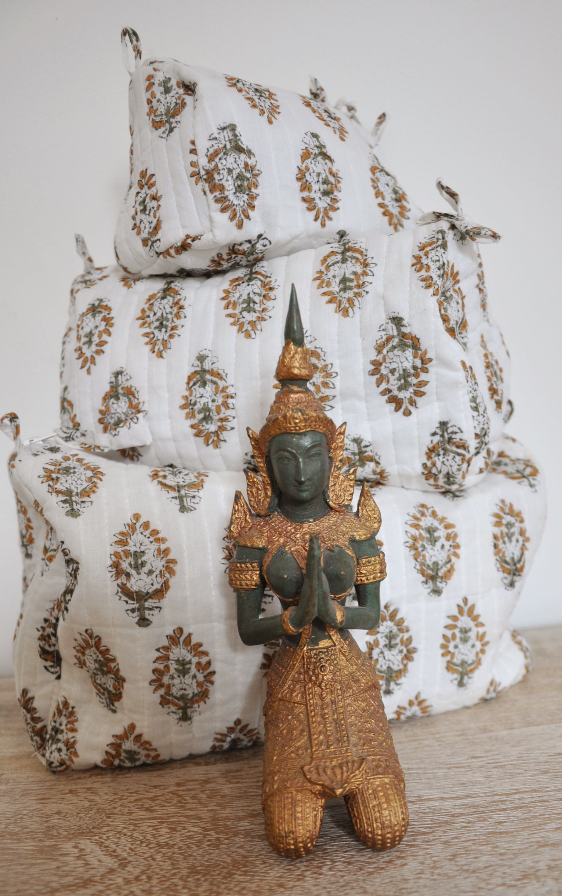 Chandan Handblock Vanity Bags - Set of 3