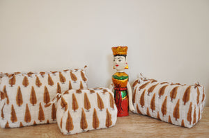 Pine Handblock Vanity Bags - Set of 3
