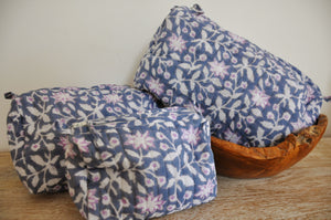Gulistan Handblock Vanity Bags - Set of 3