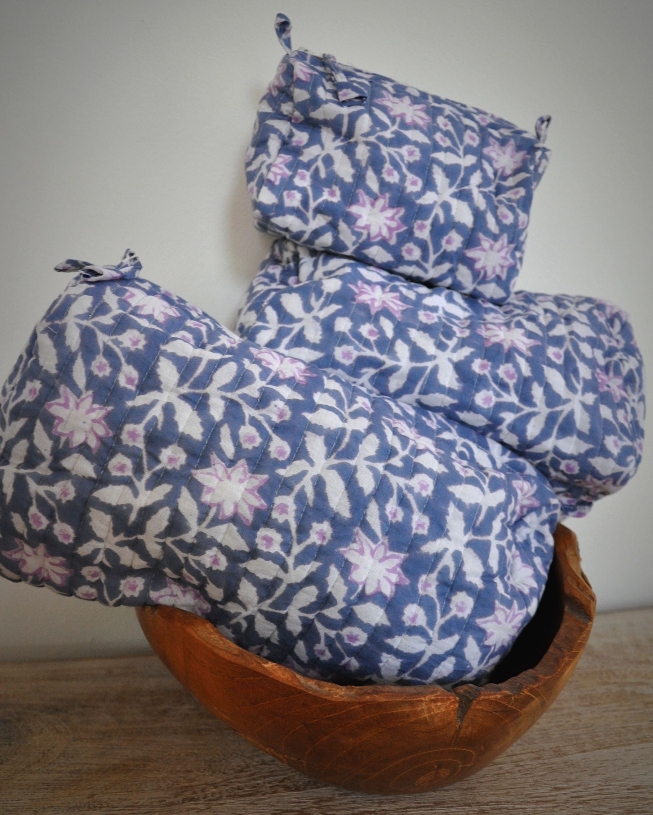 Gulistan Handblock Vanity Bags - Set of 3