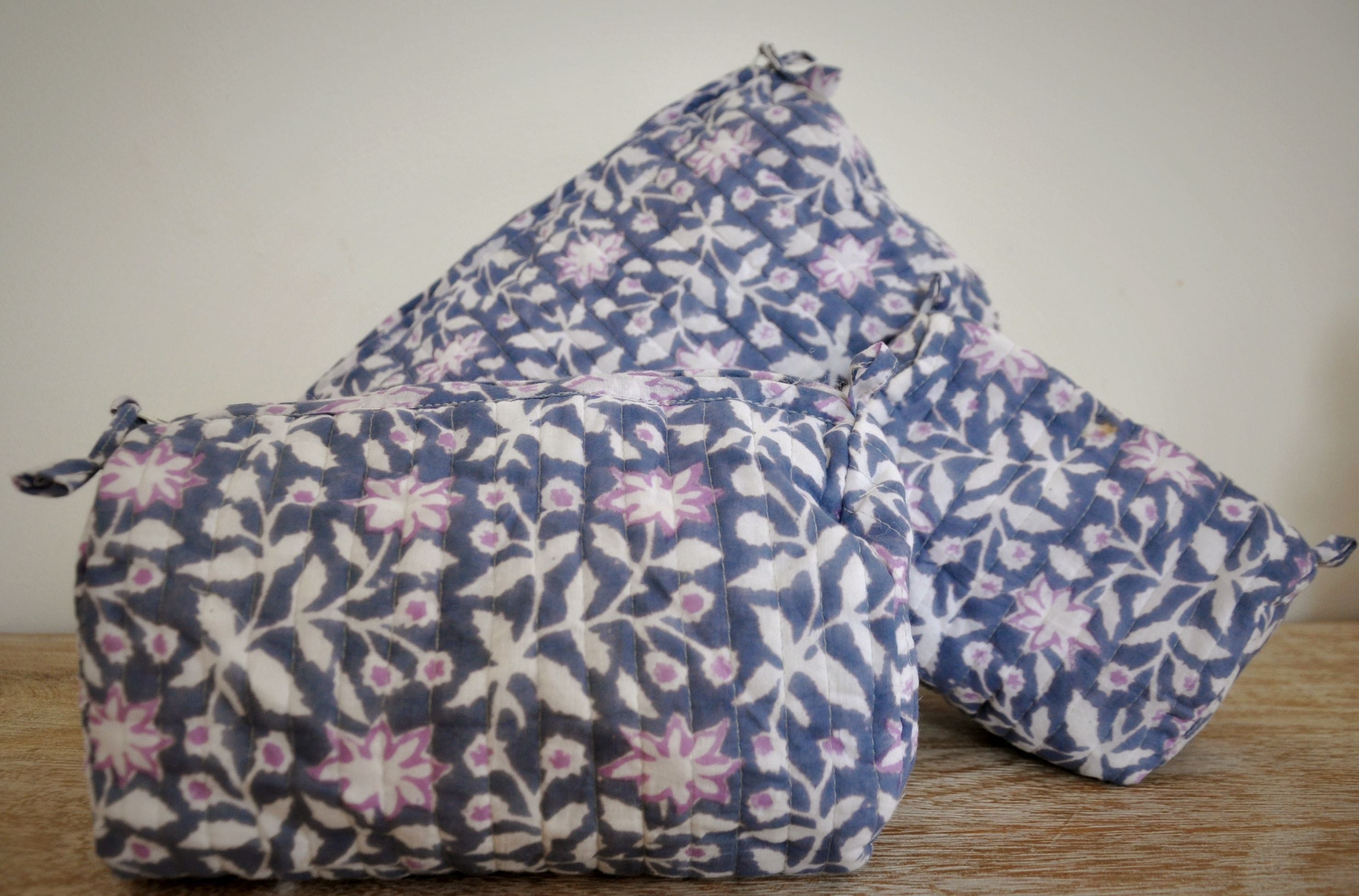 Gulistan Handblock Vanity Bags - Set of 3