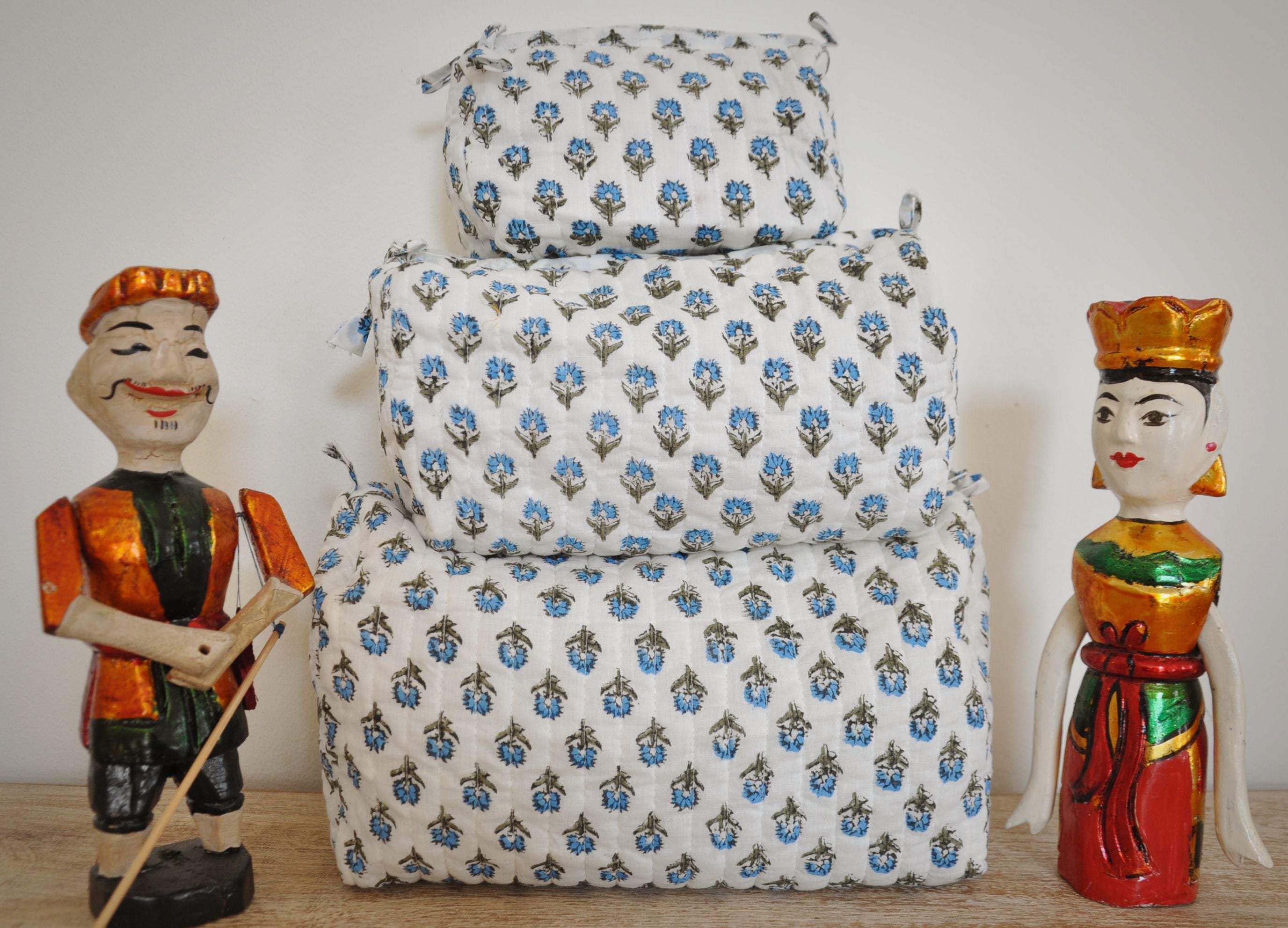 Gulshan Handblock Vanity Bags - Set of 3