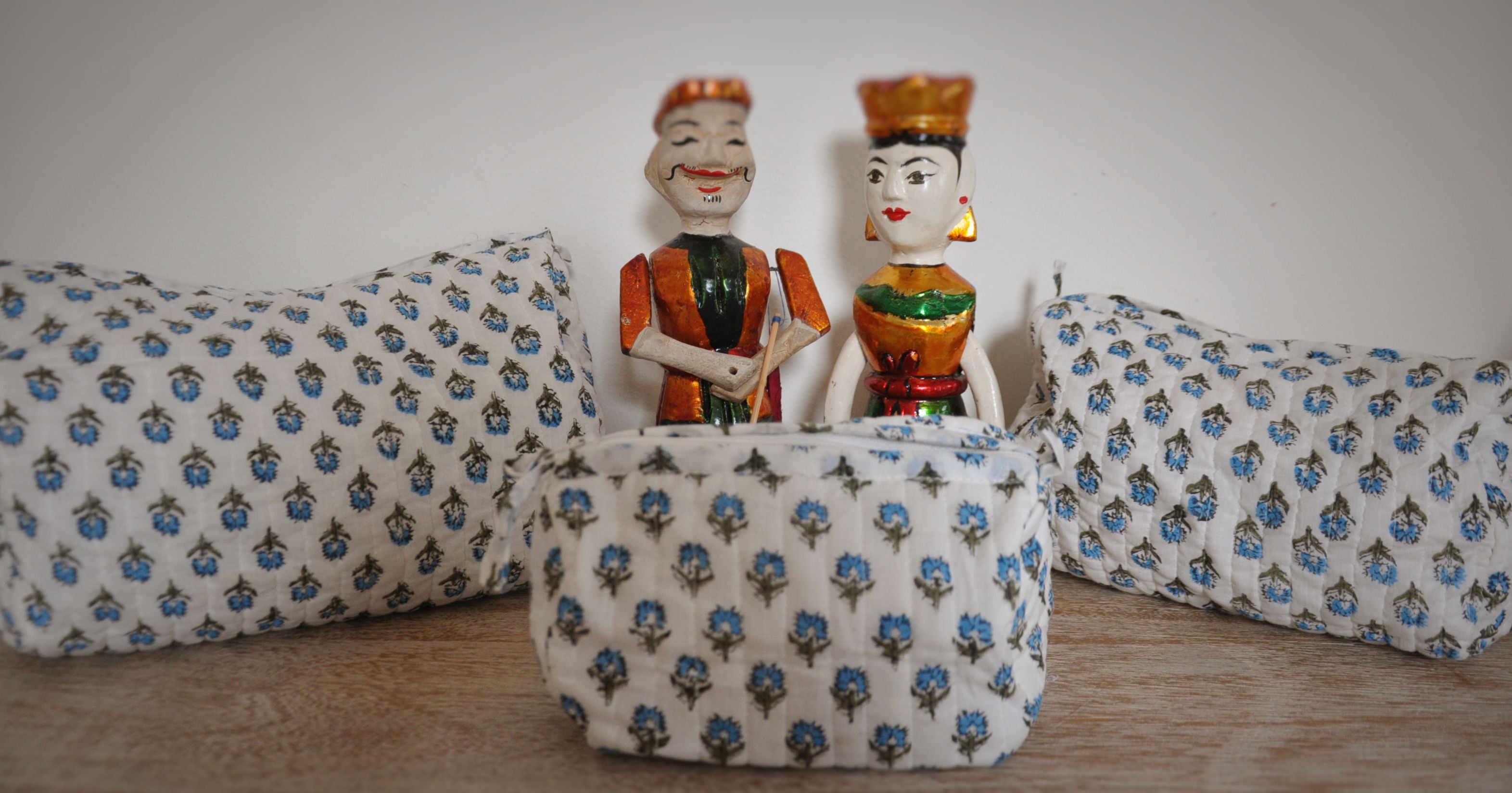 Gulshan Handblock Vanity Bags - Set of 3