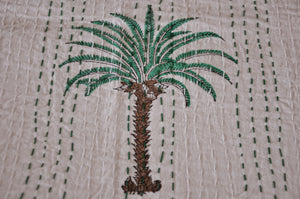 The Palms Kantha Bedspread