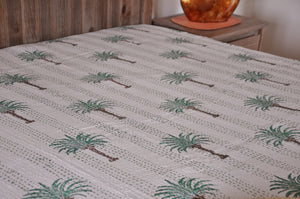 The Palms Kantha Bedspread