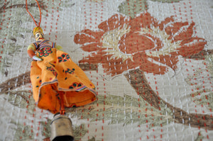Tranquility Kantha Bedspread