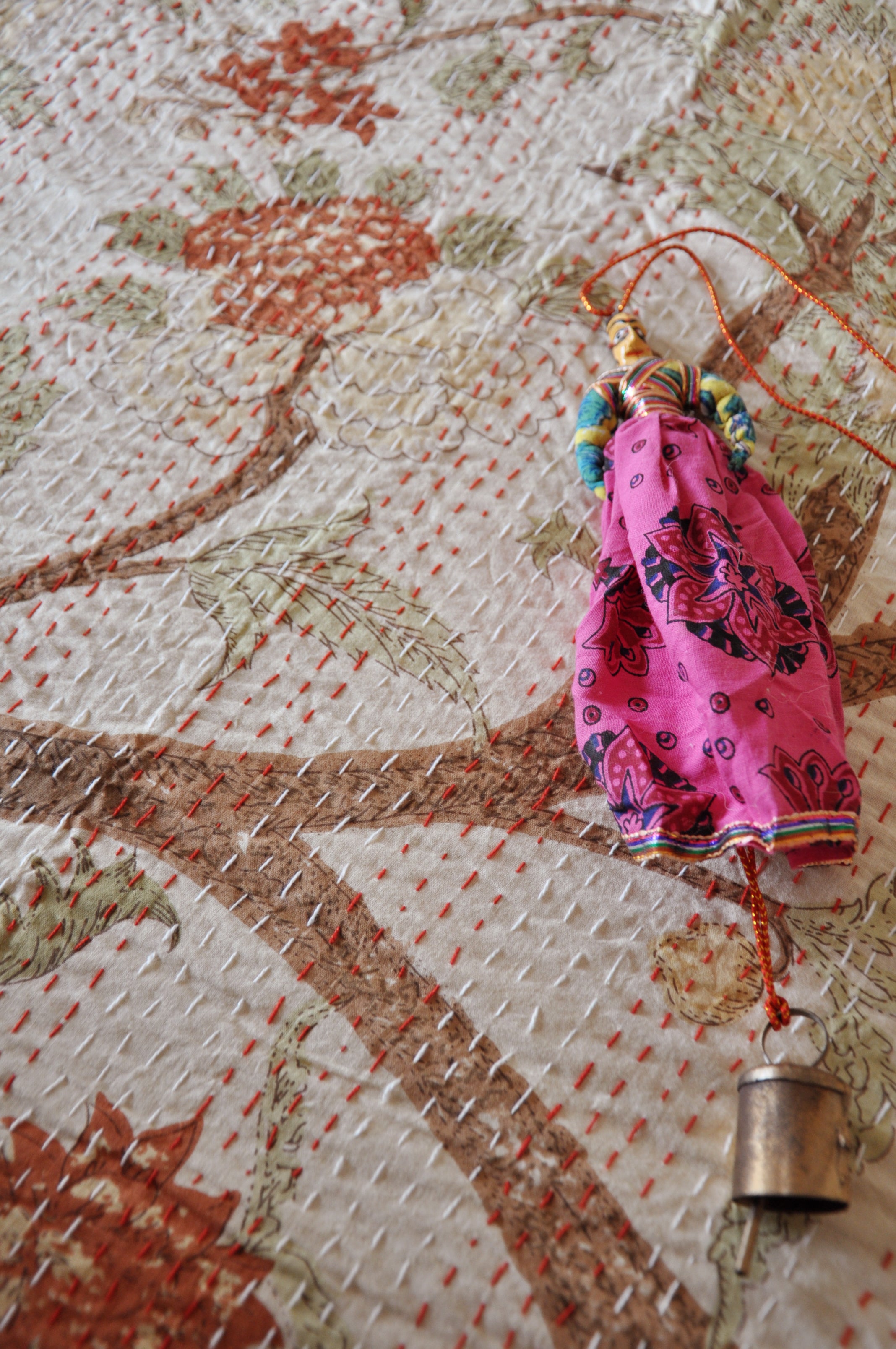 Tranquility Kantha Bedspread