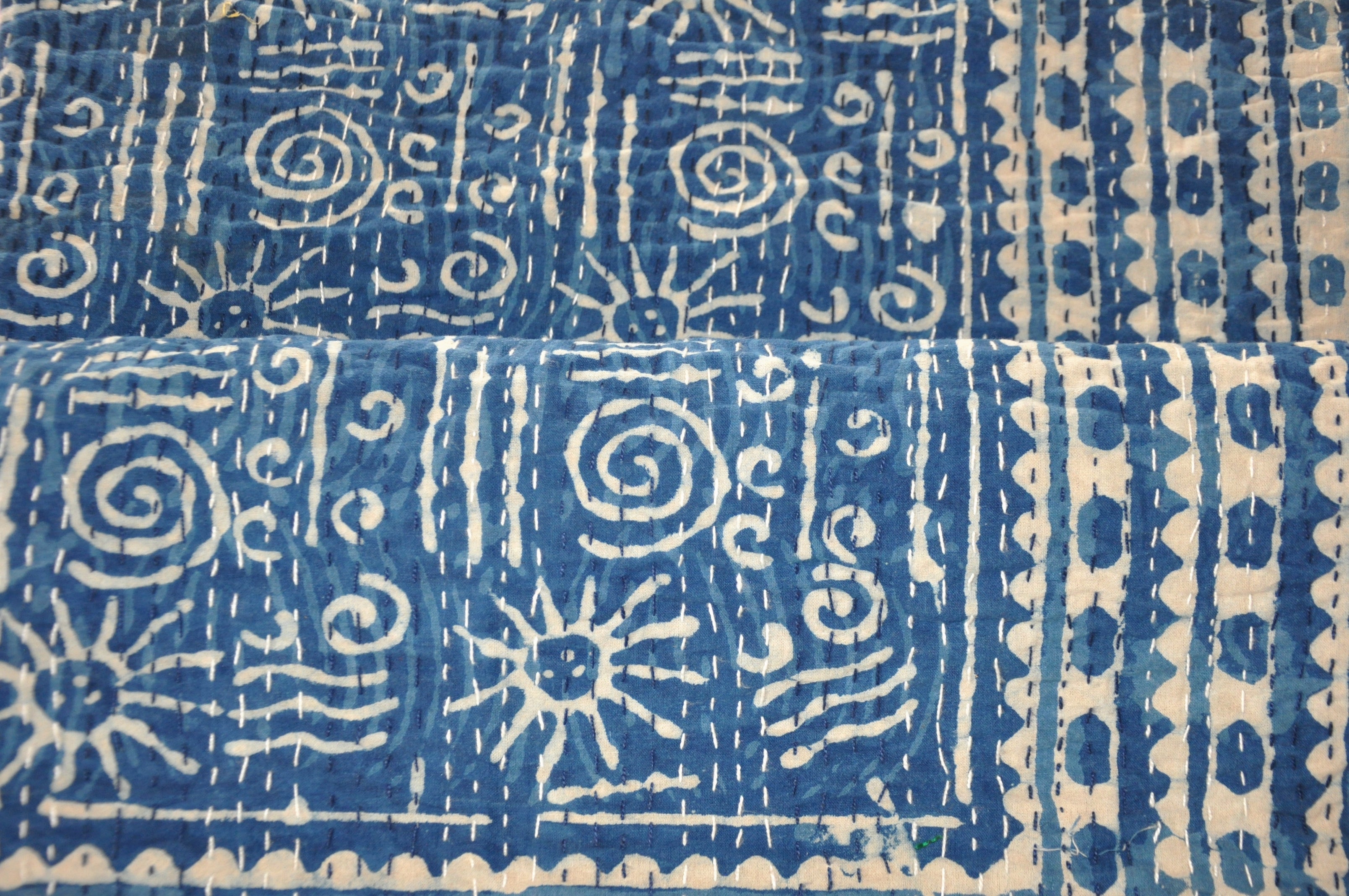 Constellation Kantha Bedspread