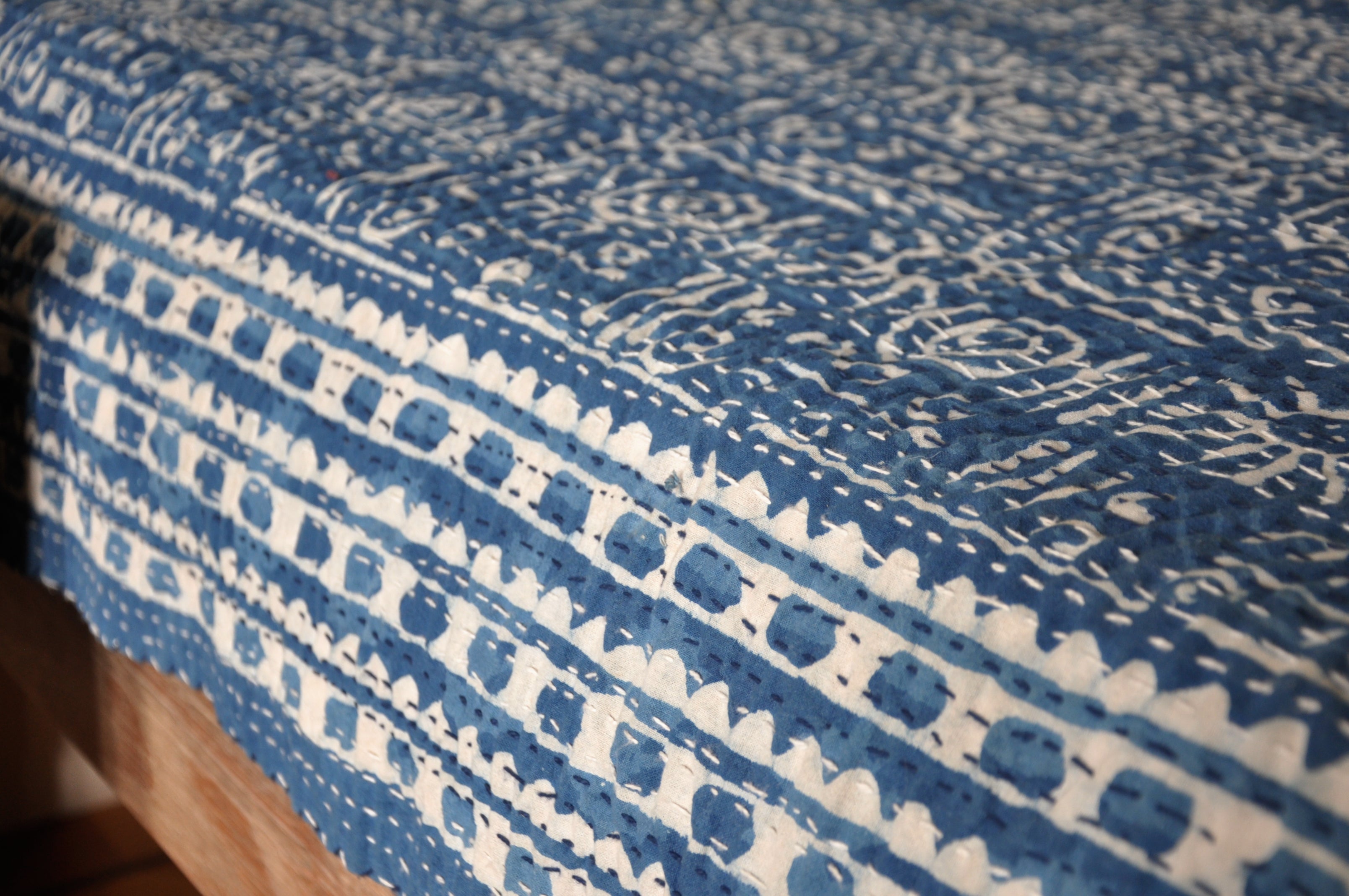 Constellation Kantha Bedspread
