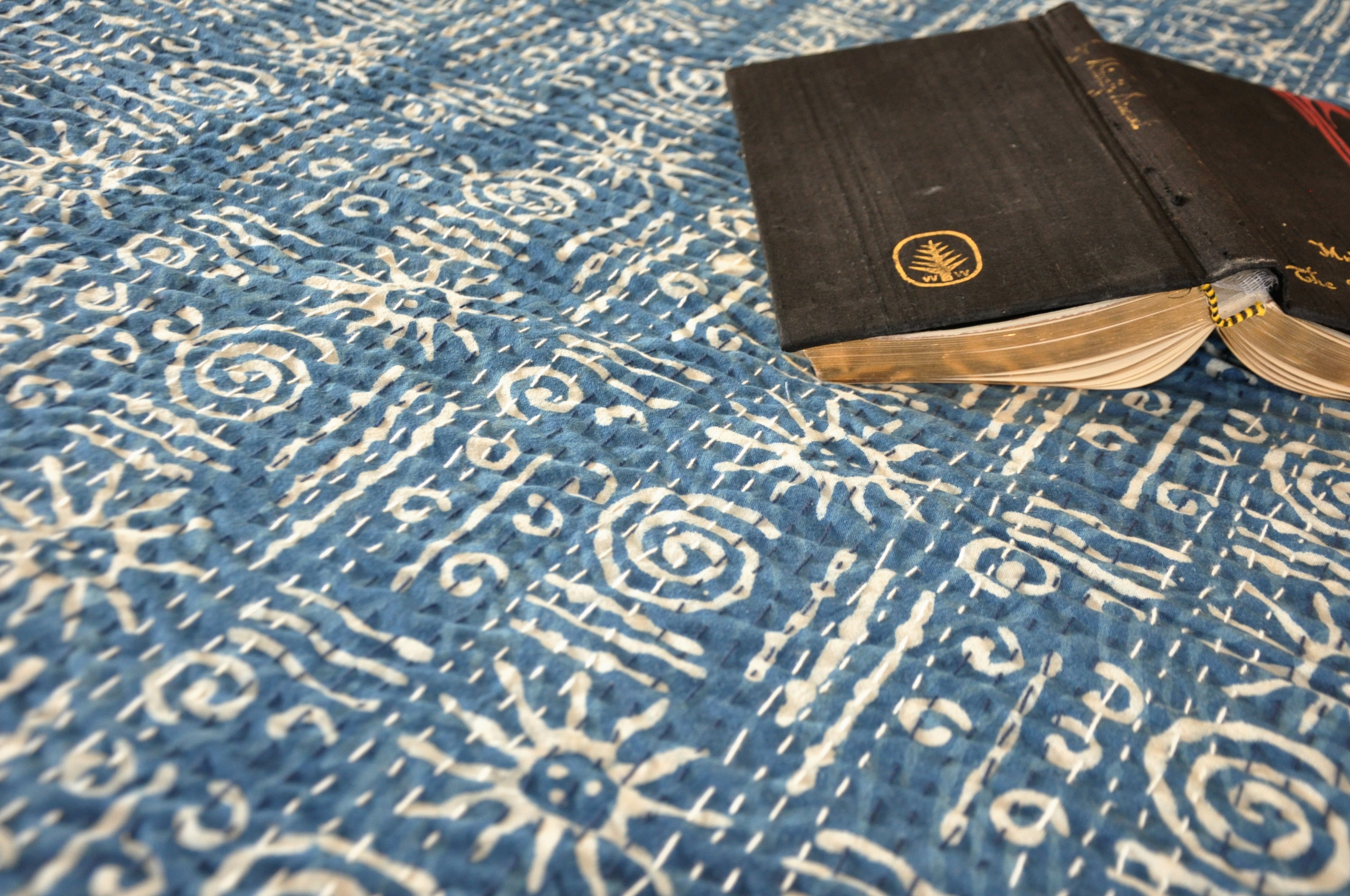 Constellation Kantha Bedspread