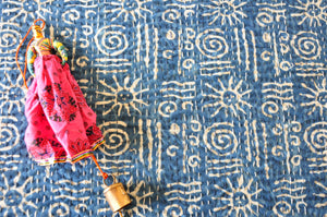 Constellation Kantha Bedspread