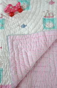 Aqua Dream - Soft Reversible Baby Quilt