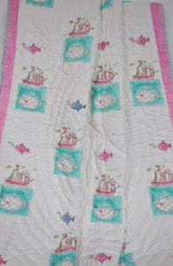 Aqua Dream - Soft Reversible Baby Quilt