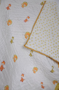 King of Jungle - Soft Reversible Baby Quilt